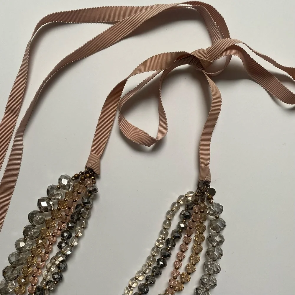 Loft beaded ribbon necklace - Picture 2 of 5